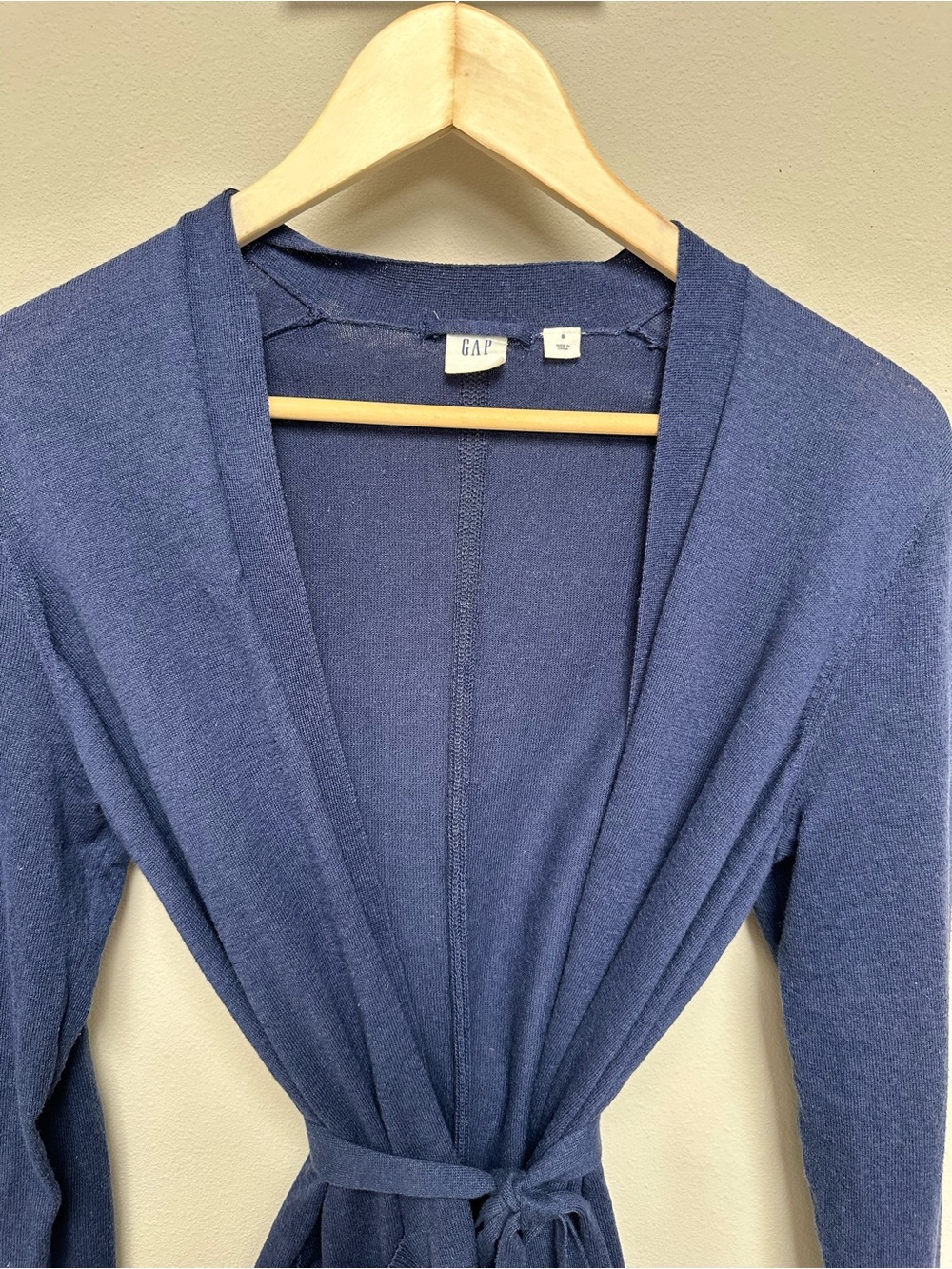 GAP Deep Blue Tie-Waist Open Cardigan